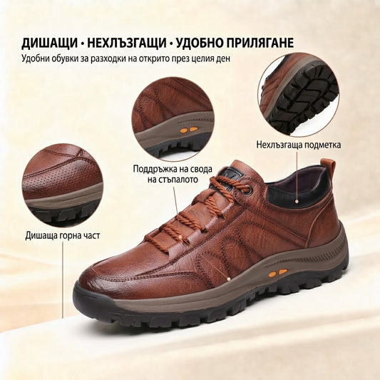 ⏰ Само днес! 30% отстъпка! ✅ Висококачествени италиански ортопедични обувки от естествена кожа, ръчно изработени, с опора за свода: намаляват натиска върху стъпалото, ергономичен дизайн, удобно ходене през целия ден.