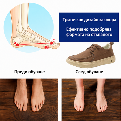 ⚡ 30% отстъпка – само за ограничено време! 👞Ръчна изработка в Италия от естествена кожа ✅ Подкрепа за свода – облекчаване на болката ✅ Омекотяване с абсорбиране на сътресенията, ергономичен дизайн, подходящи за продължително ходене.