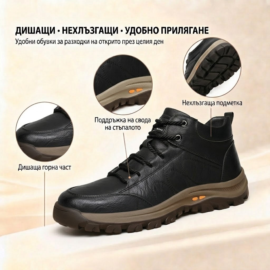 ⏰ Само днес! 30% отстъпка! ✅ Висококачествени италиански ортопедични обувки от естествена кожа, ръчно изработени, с опора за свода: намаляват натиска върху стъпалото, ергономичен дизайн, удобно ходене през целия ден.