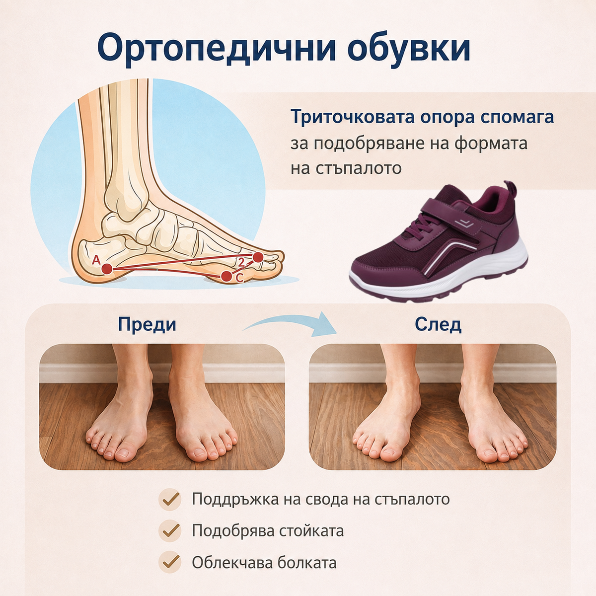 Последен ден! 30% отстъпка! ✅ Ортопедични медицински обувки, предназначени за пациенти с проблеми със стъпалата, които могат да облекчат болките в гърба, ставите и стъпалата.