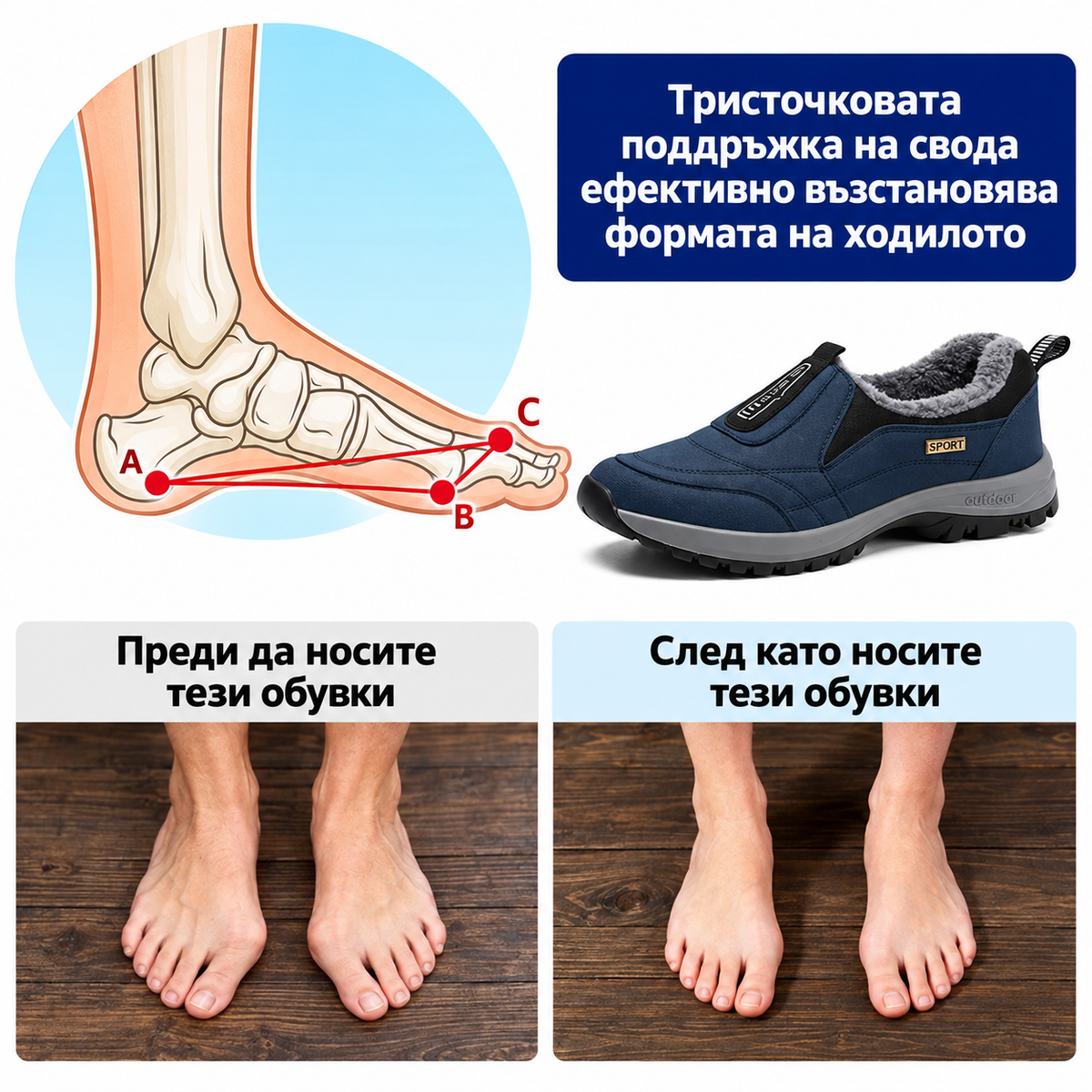 🎉 Специално предложение за деня: 30% отстъпка – не пропускайте! ⏰ Ергономични ортопедични зимни обувки, които облекчават болките в стъпалата, коленете и гърба – унисекс модел.