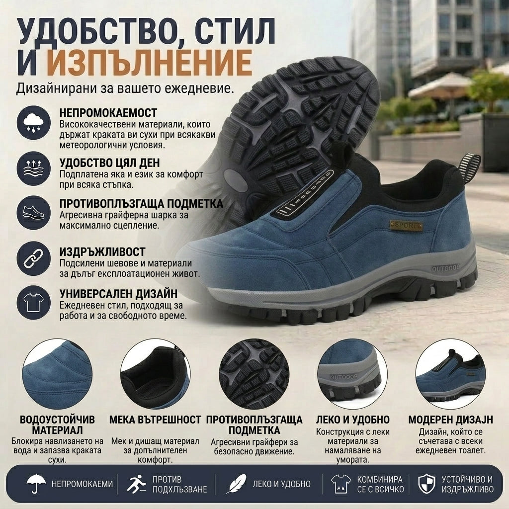 🔥 Само днес – 30% отстъпка за ограничено време! 👞 Висококачествени мъжки ортопедични обувки от велур ✅ Поддръжка на свода: облекчаване на болката в краката ✅ Ергономичен дизайн: по-малко натоварване и целодневен комфорт
