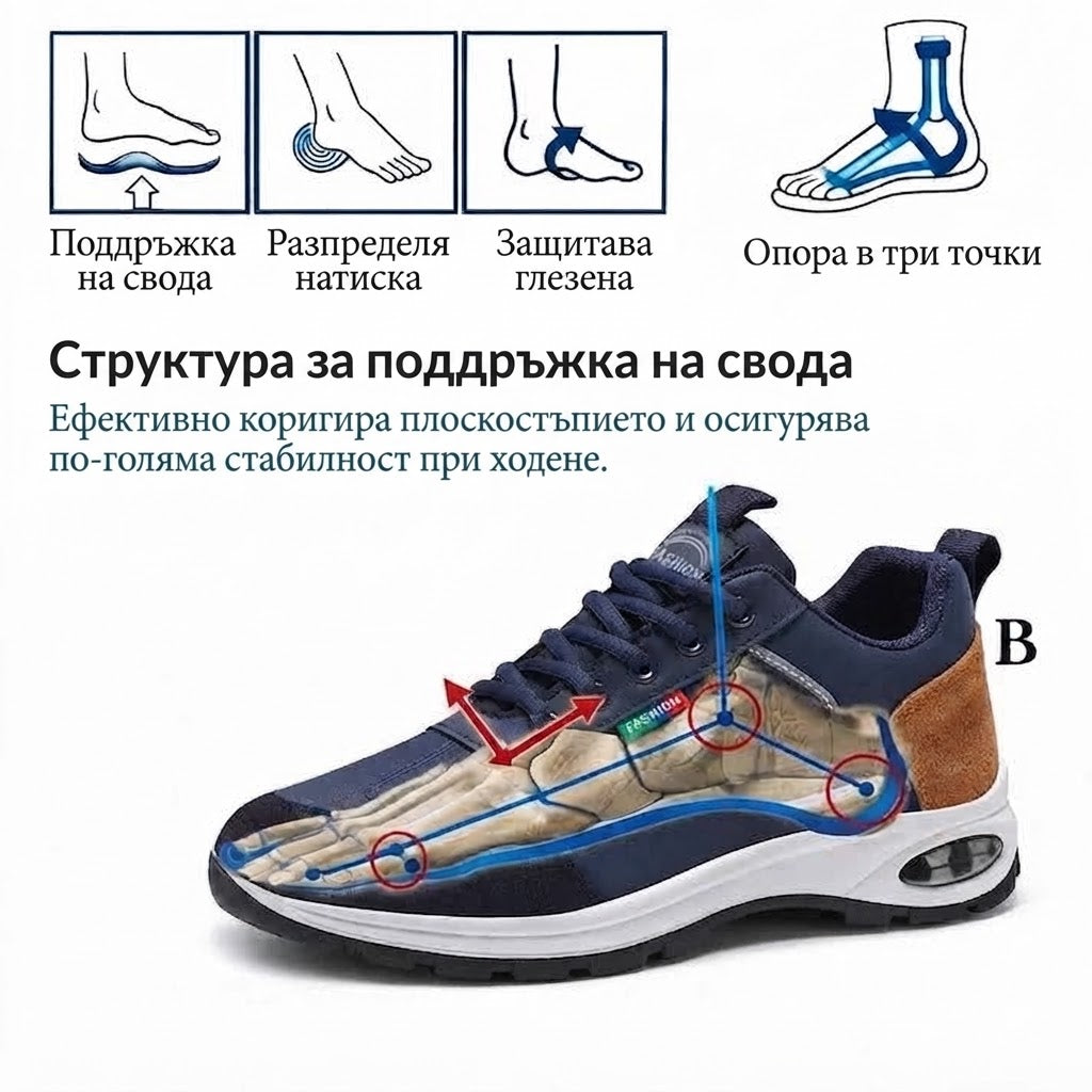 ⏰ Само днес! 30% отстъпка! ✅ Висококачествени италиански ортопедични обувки от естествена кожа, ръчно изработени, с опора за свода: намаляват натиска върху стъпалото, ергономичен дизайн, удобно ходене през целия ден.