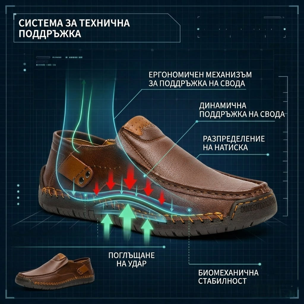 ⏰ Последен ден! 30% отстъпка!👞 Висококачествени италиански обувки от естествена кожа🐂 Ръчно шити, меки и удобни✅ Ергономична опора за свода на стъпалото, която облекчава болките в краката и осигурява комфортно ходене през целия ден.