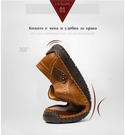 ⏰ Последен ден! 30% отстъпка!👞 Висококачествени италиански обувки от естествена кожа🐂 Ръчно шити, меки и удобни✅ Ергономична опора за свода на стъпалото, която облекчава болките в краката и осигурява комфортно ходене през целия ден.