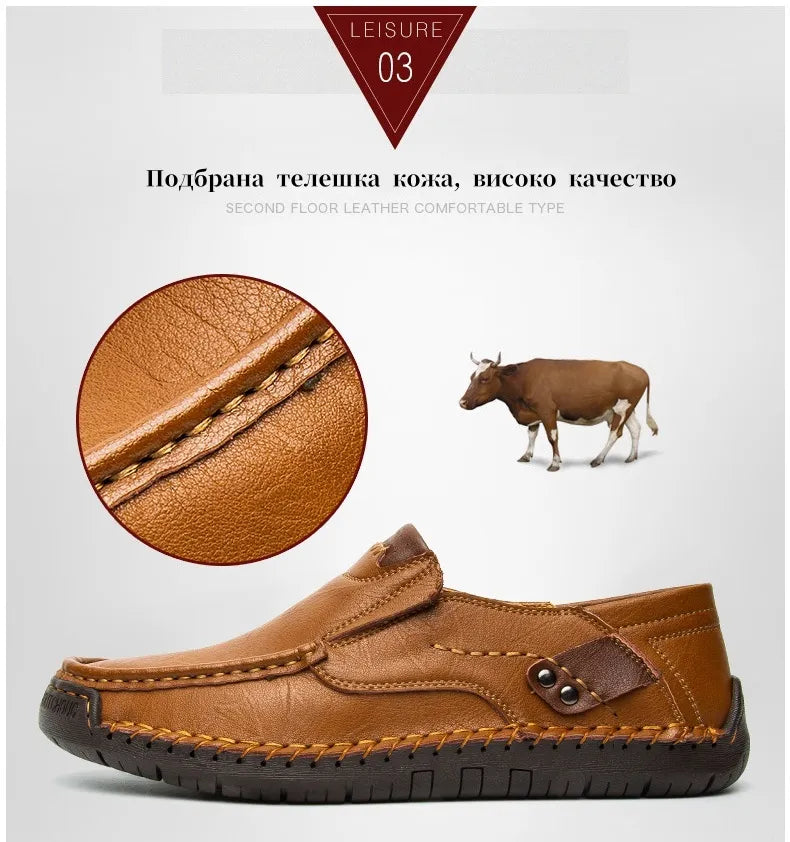 ⏰ Последен ден! 30% отстъпка!👞 Висококачествени италиански обувки от естествена кожа🐂 Ръчно шити, меки и удобни✅ Ергономична опора за свода на стъпалото, която облекчава болките в краката и осигурява комфортно ходене през целия ден.