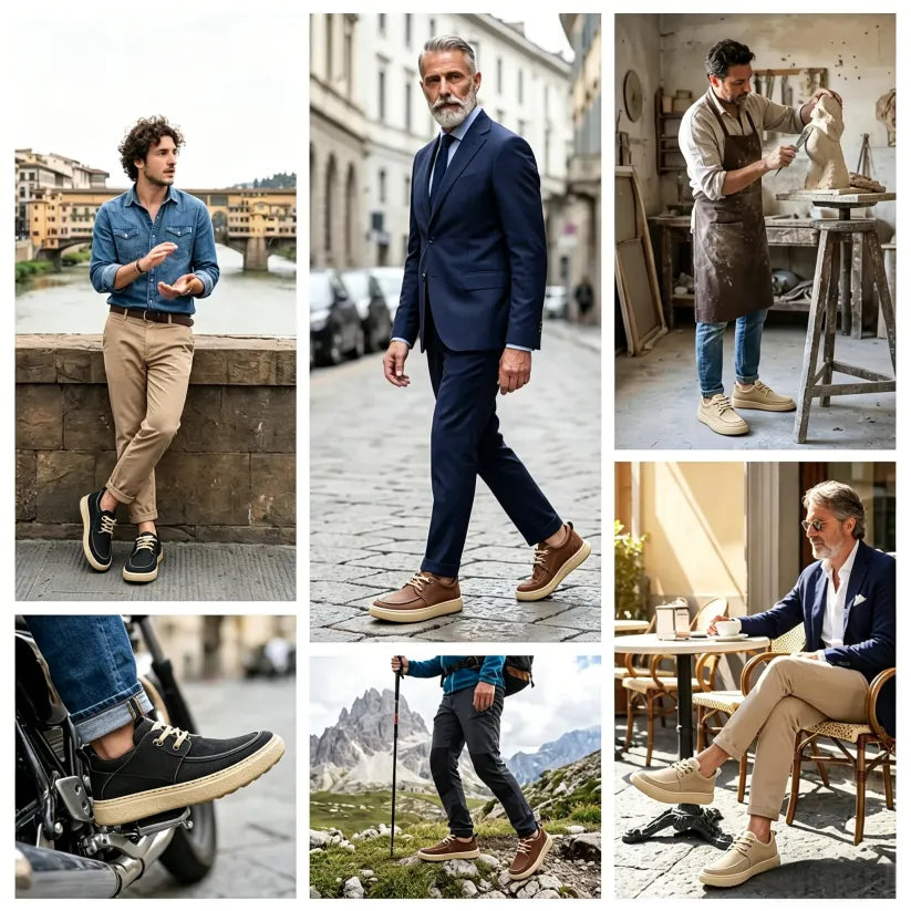 ⚡ 30% отстъпка – само за ограничено време! 👞Ръчна изработка в Италия от естествена кожа ✅ Подкрепа за свода – облекчаване на болката ✅ Омекотяване с абсорбиране на сътресенията, ергономичен дизайн, подходящи за продължително ходене.